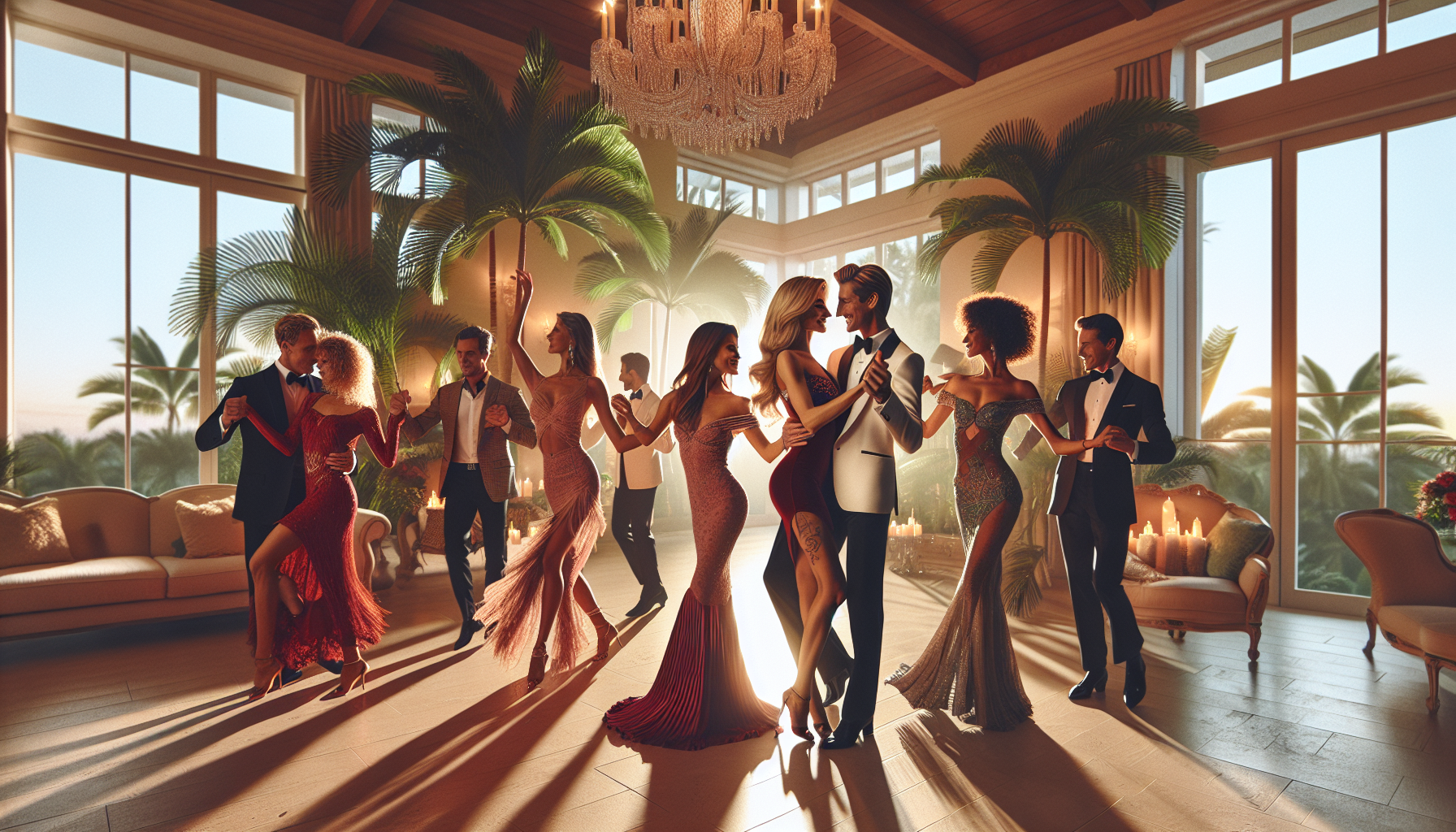 Beginner ballroom dancing at home in Palm Beach with Gala Ballroom