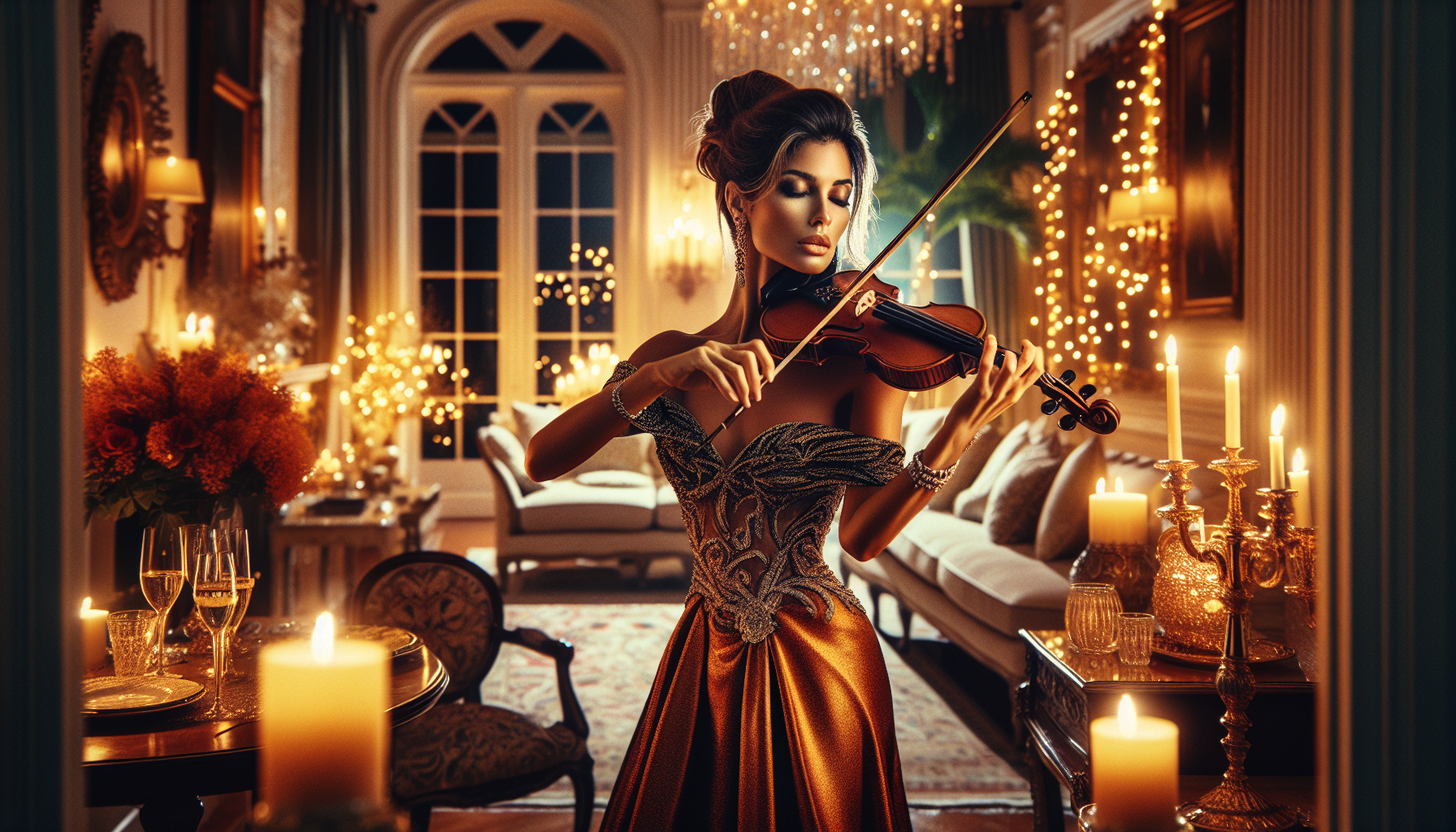 Live violin Christmas carols in Palm Beach
