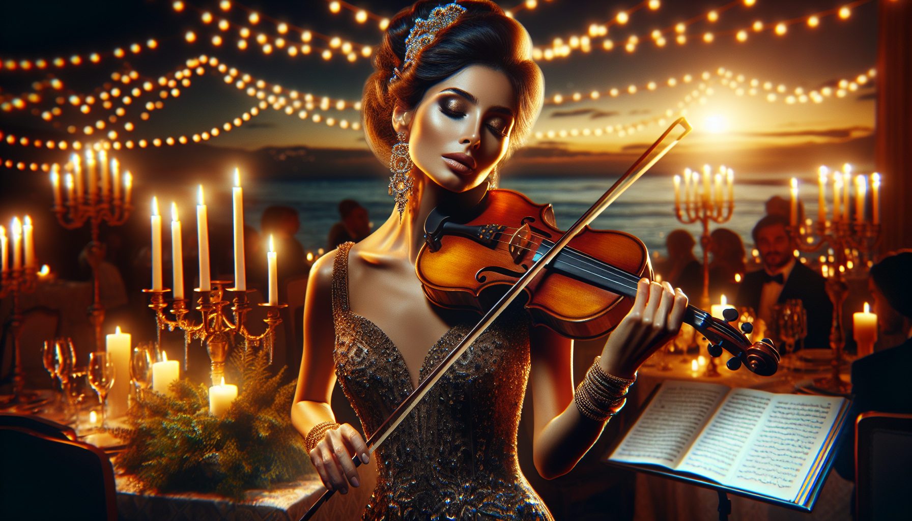 Live violin performance at home in Palm Beach as a Christmas gift