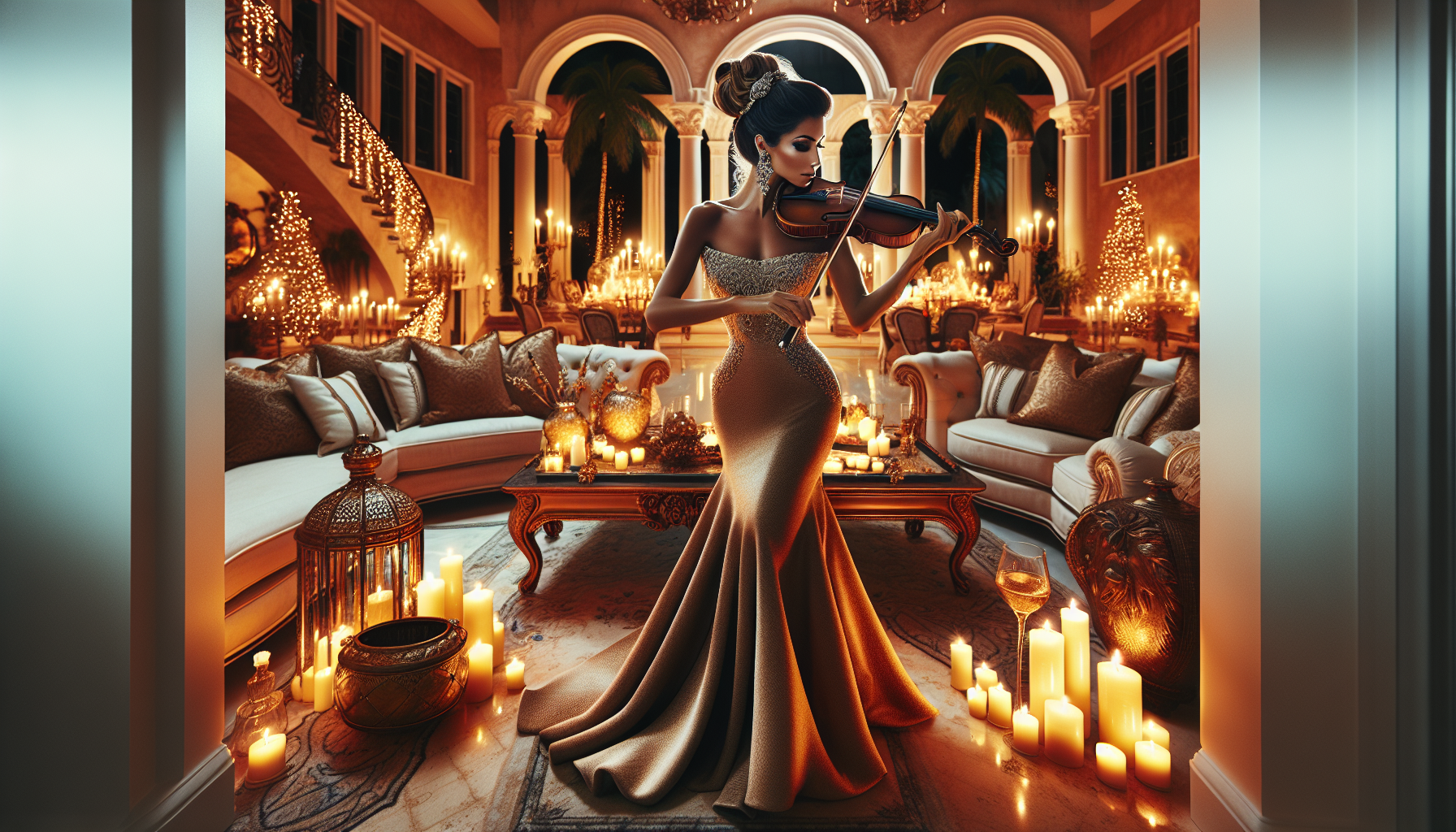 Live violin performance for New Year's Eve gathering in Palm Beach