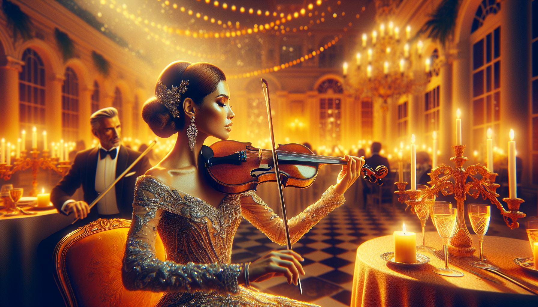 Live violin Christmas carol performance in Palm Beach County