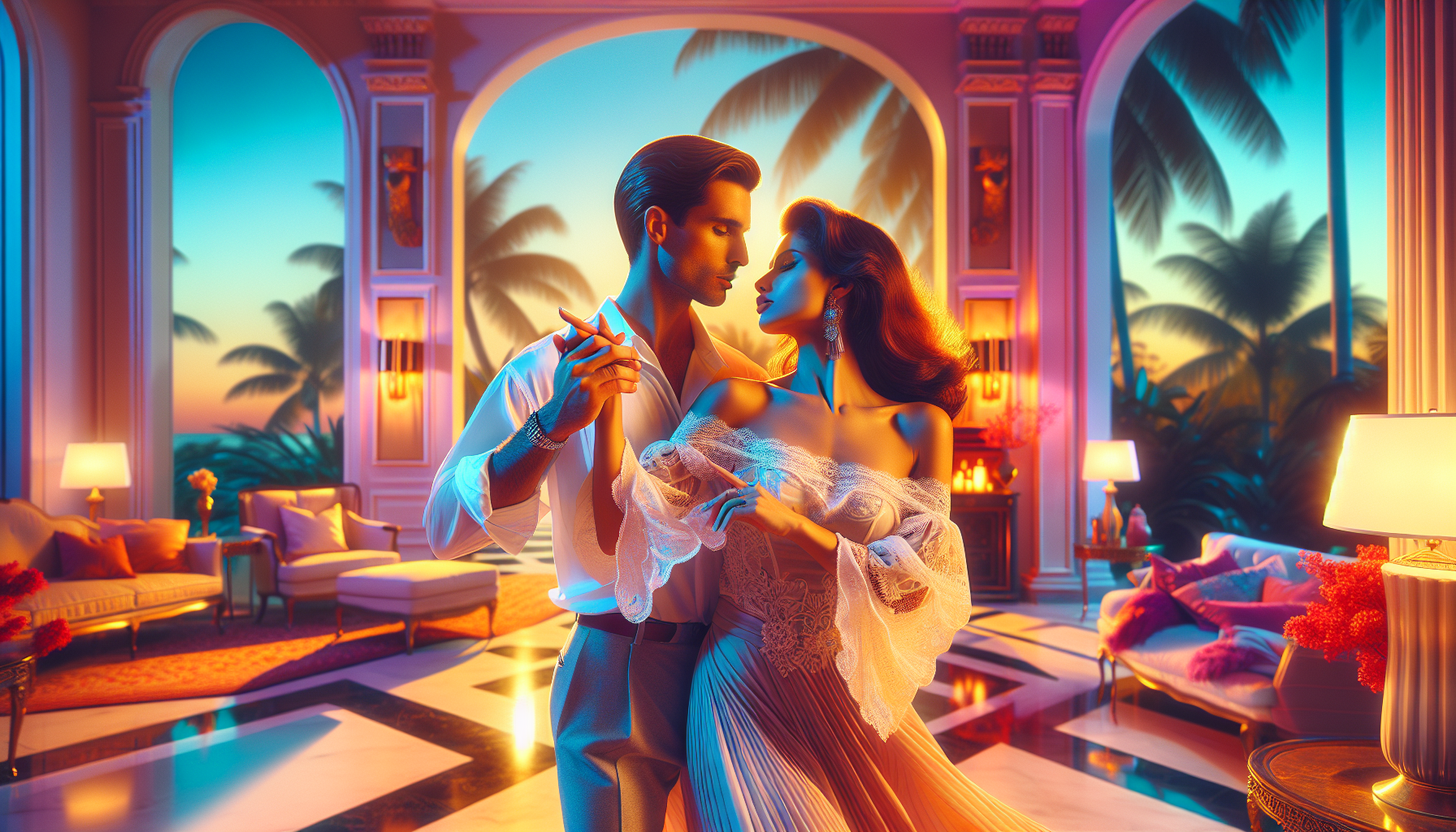 Valentine's Day dance party setup with a romantic ambiance in Palm Beach