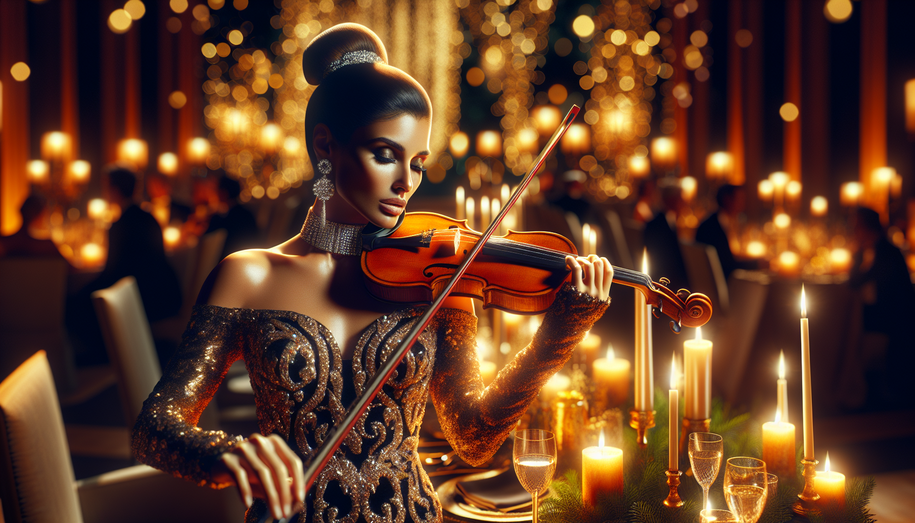 Christmas carols violin performance in Palm Beach for holiday events