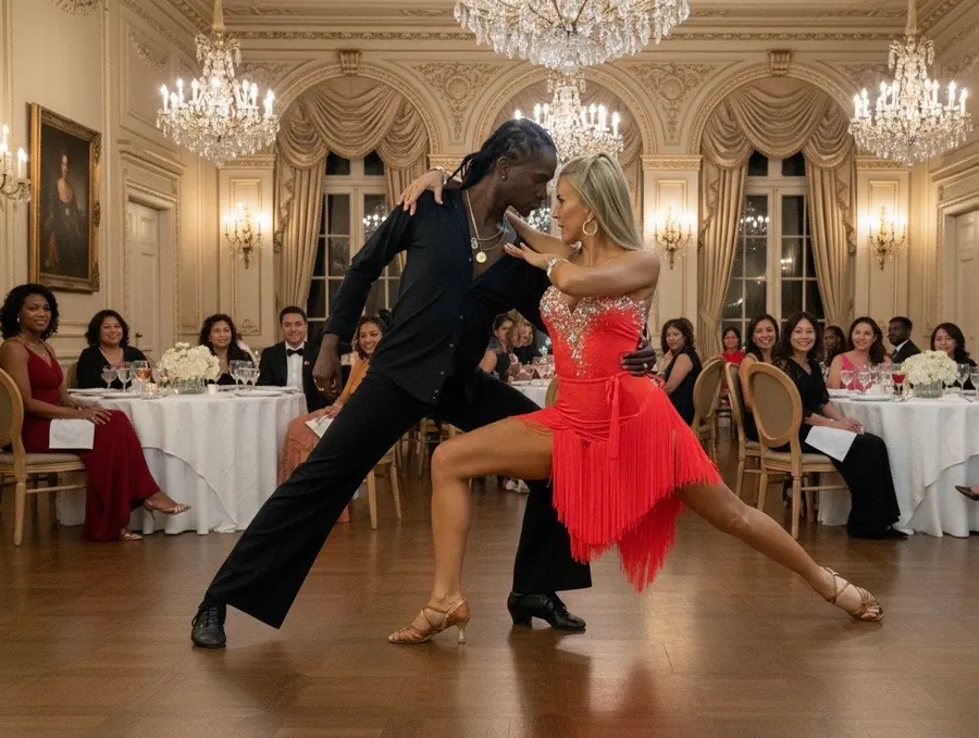 Elegant ballroom dance performance in South Florida